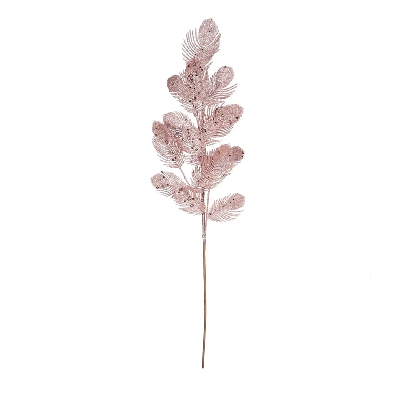 Pink Glitter Feather Spray - Add Sparkle to Your Home Decor with H70cm Long Feathers