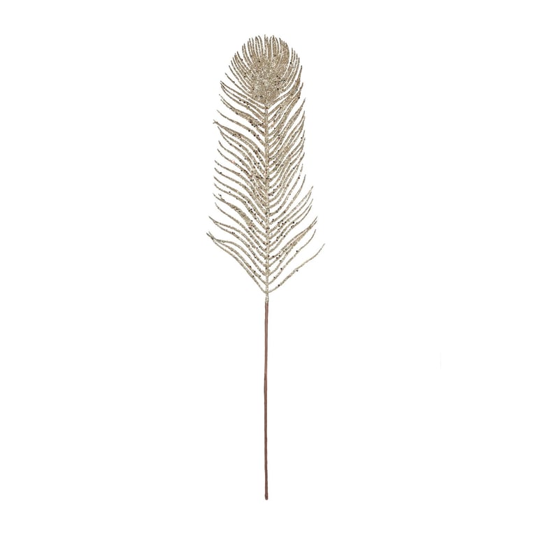 White Glitter Palm Leaf - Elegant Home Decor and Party Supplies