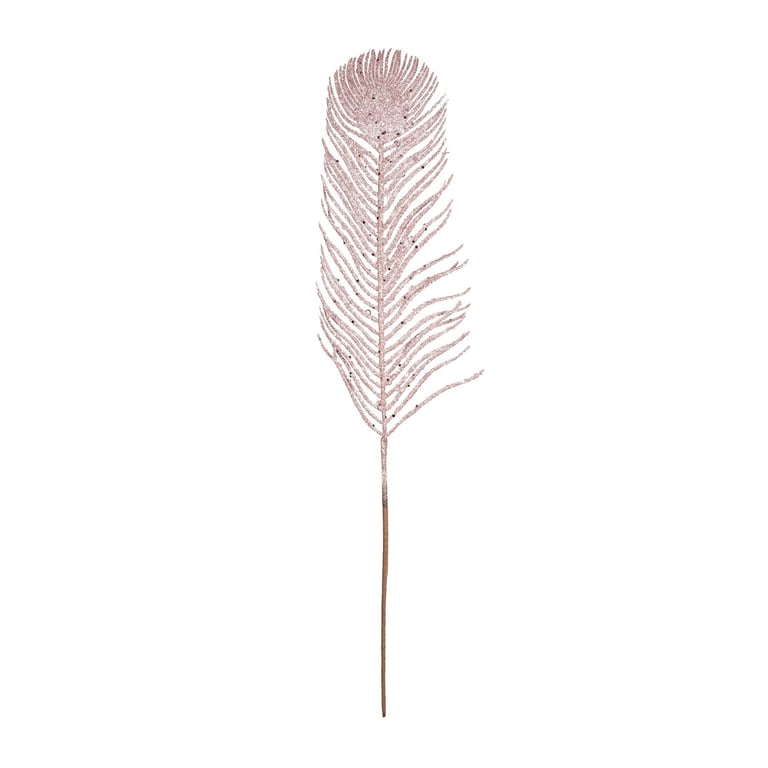 Pink Glitter Feather Stem - 67cm Decorative Home and Fashion Accent