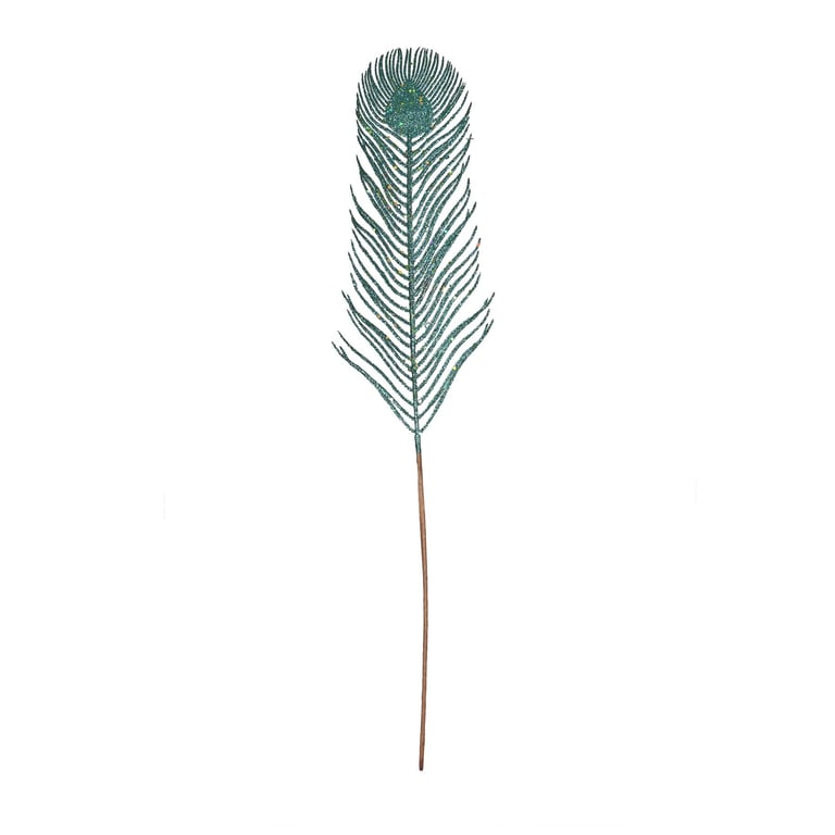 Peacock Glitter Feather Stem - Elegant Home Decor and Party Decoration Accessory