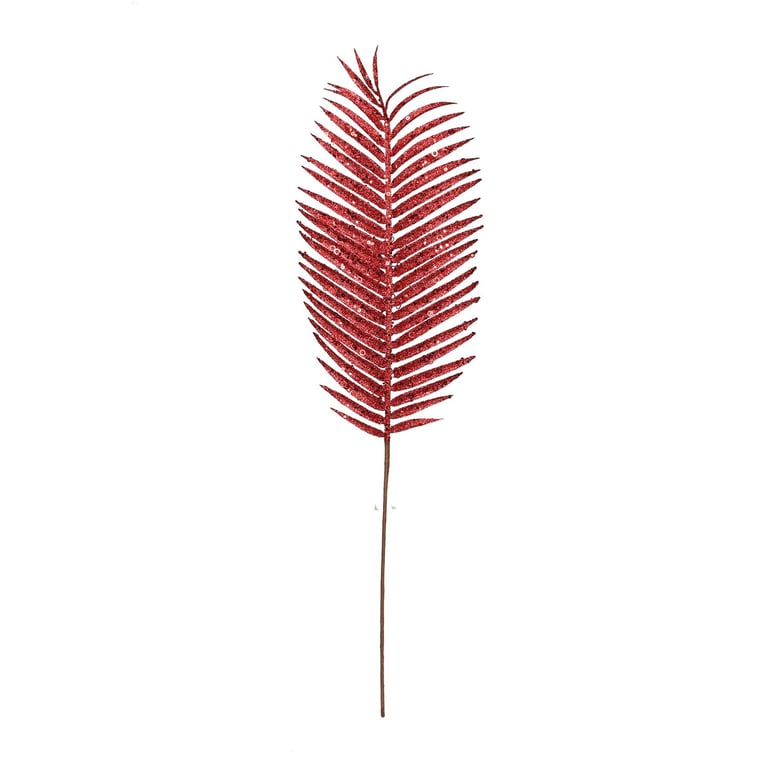 Red Glitter Palm Leaf Decorations (70cm) for Home and Outdoor Party Events