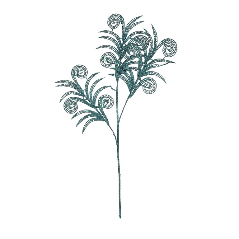 Peacock Glitter Swirl Stem - Elegant Home Decor Accent