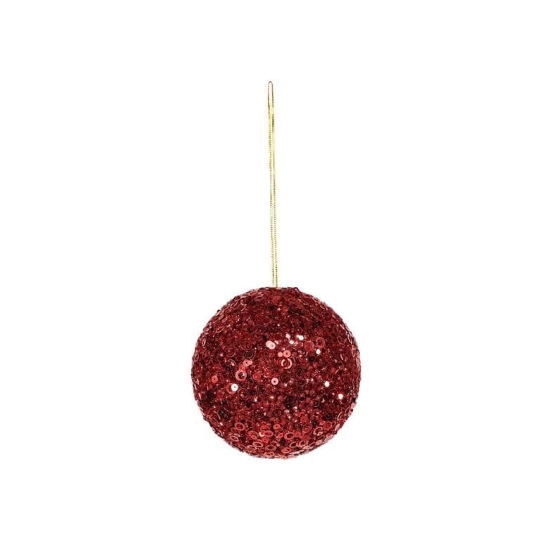 Red Glitter Bauble 10cm - Festive Christmas Decoration Home Decor Ornament