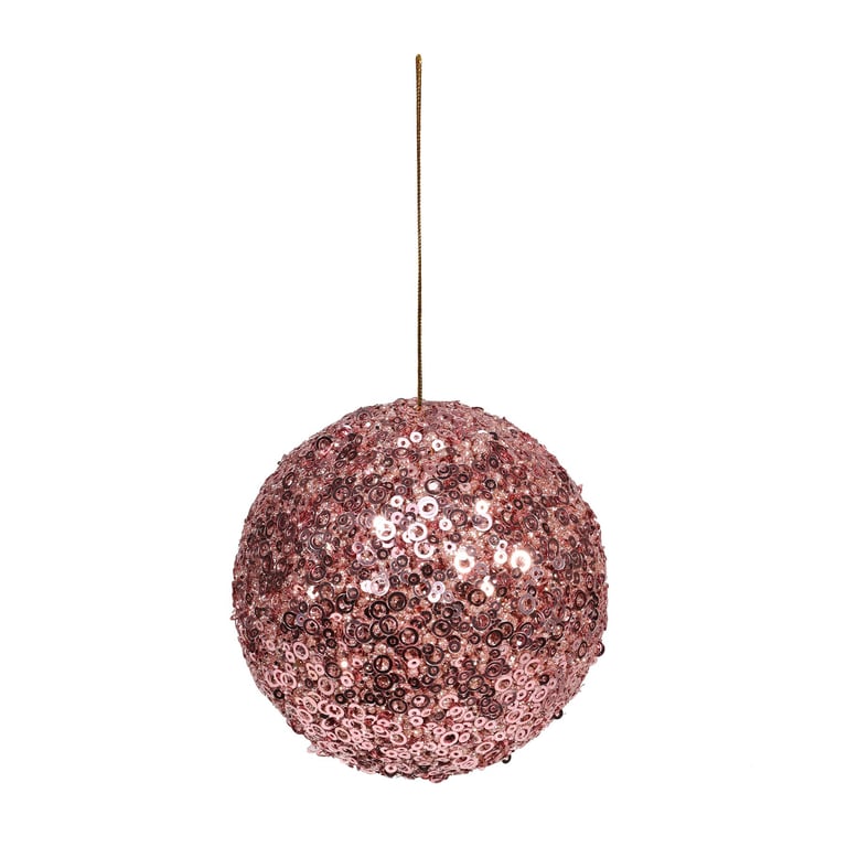 Pink Glitter Bauble - Festive Home Decoration, Christmas Ornament, Sparkling Decorative Ball