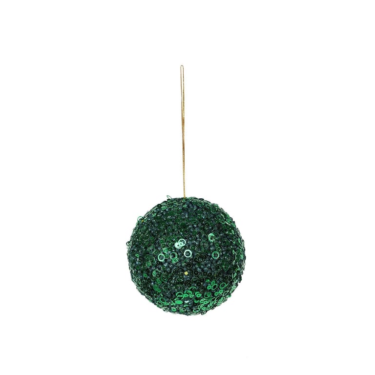 10cm Green Glitter Bauble - Festive Holiday Decoration for Home Decor