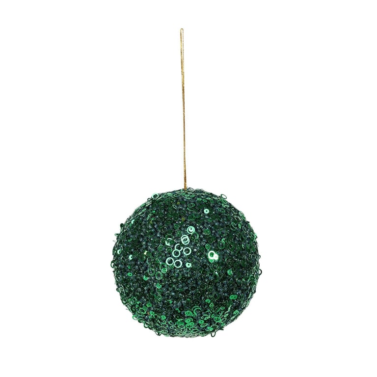 Green Glitter Bauble - 12cm Christmas Decoration Home Decor Ornament