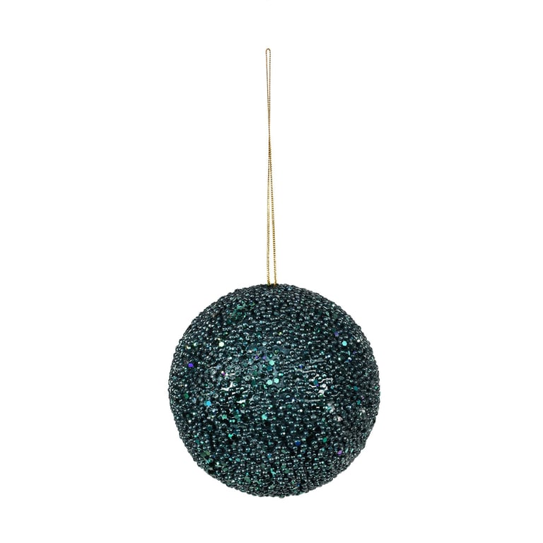 Peacock Glitter Bauble - 12cm Festive Home Decor Ornament for Christmas Decoration