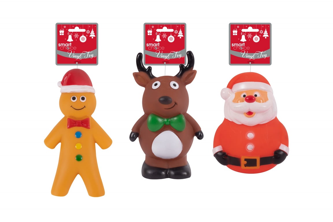 Vinyl Squeaky Dog Toy Assortment - Durable Pet Chew Toys Set of 3