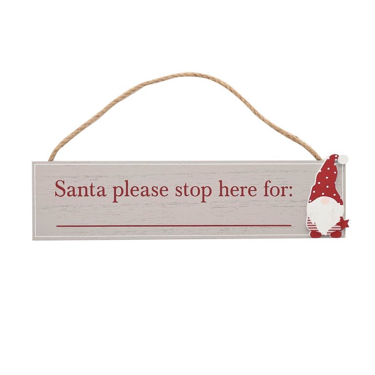 Please Stop Here Naughty/Nice Personalized Plaque - Home Decor Holiday Decoration Sign