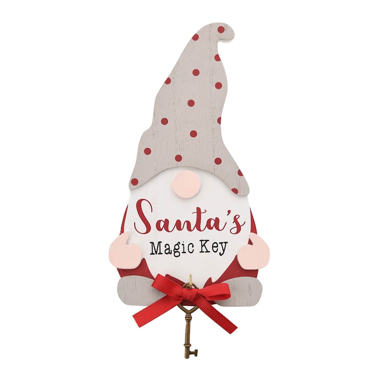 Santa s Magic Key Plaque - Festive Holiday Door Decoration and Key Holder
