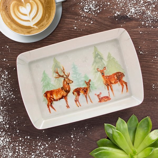 Winter Forest Small Rustic Home Decor Tray