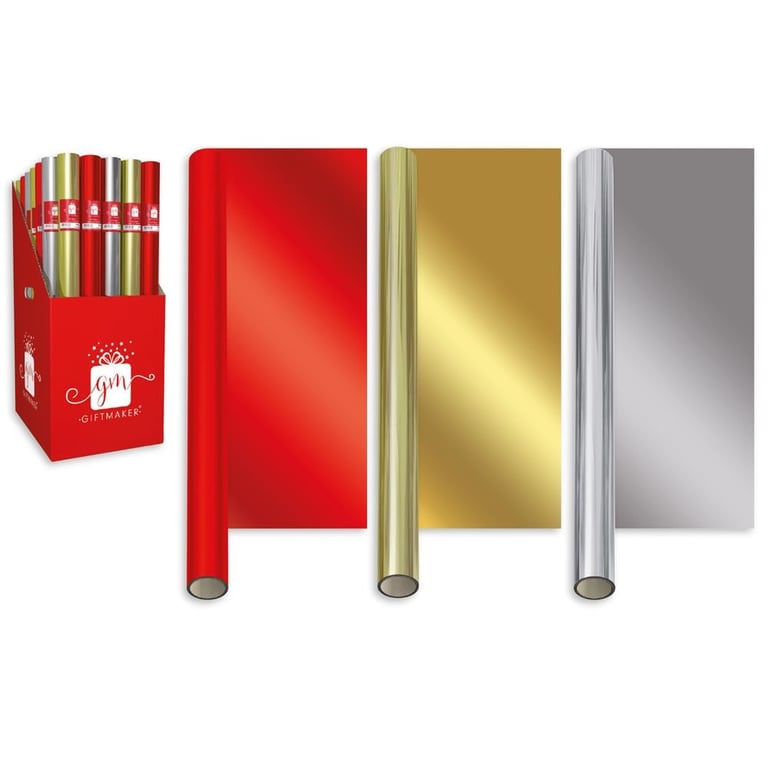 1.5m Assorted Foil Wrap - Elegant Home Decor and Party Supply Solution in Gold and Silver Finishes