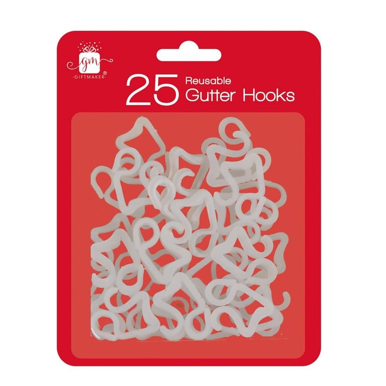 Plastic Gutter Hooks - Durable Home Improvement Supplies for Roof Maintenance (Pack of 25)