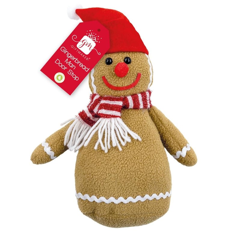 Gingerbread Man Door Stopper - Festive Home Decor and Kitchen Accessory