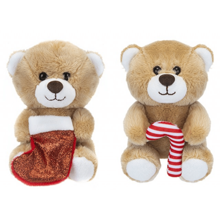 5 Inch Soft Christmas Bear Toy - Holiday Decoration Stuffed Animal