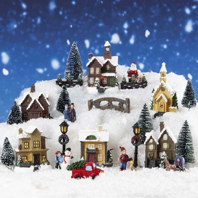 Mini Village Scene Set - 25-Piece DIY Home Decor Collection