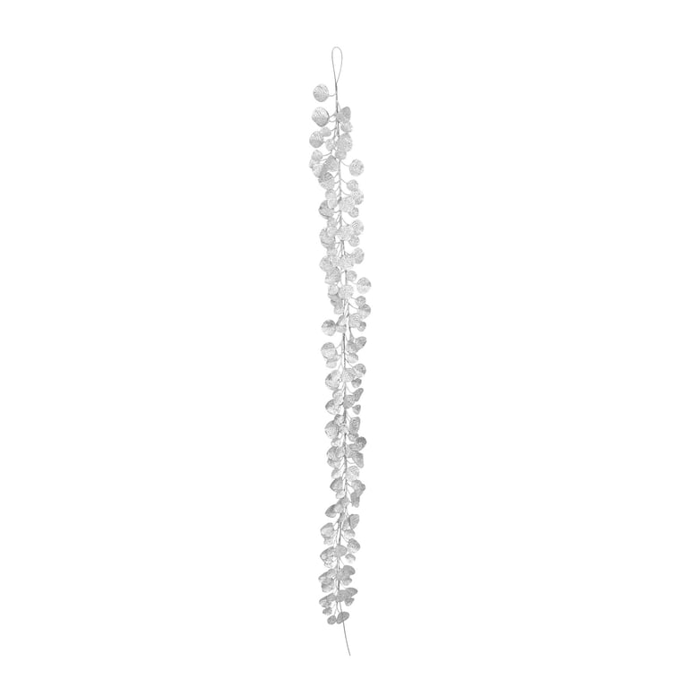 Silver Glitter Eucalyptus Garland - Elegant Home & Party Decoration (180cm)