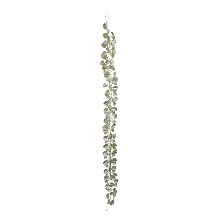 Gold Glitter Eucalyptus Garland - 180cm Long Home Decor Accent for Holiday Parties and Events