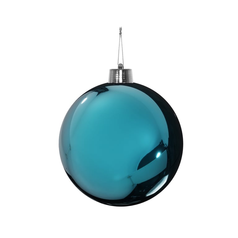 Turquoise Shiny Shatterproof Bauble - 15cm Home Decor Ornament