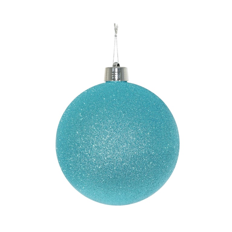 Turquoise Glitter Shatterproof 20cm Decorative Bauble