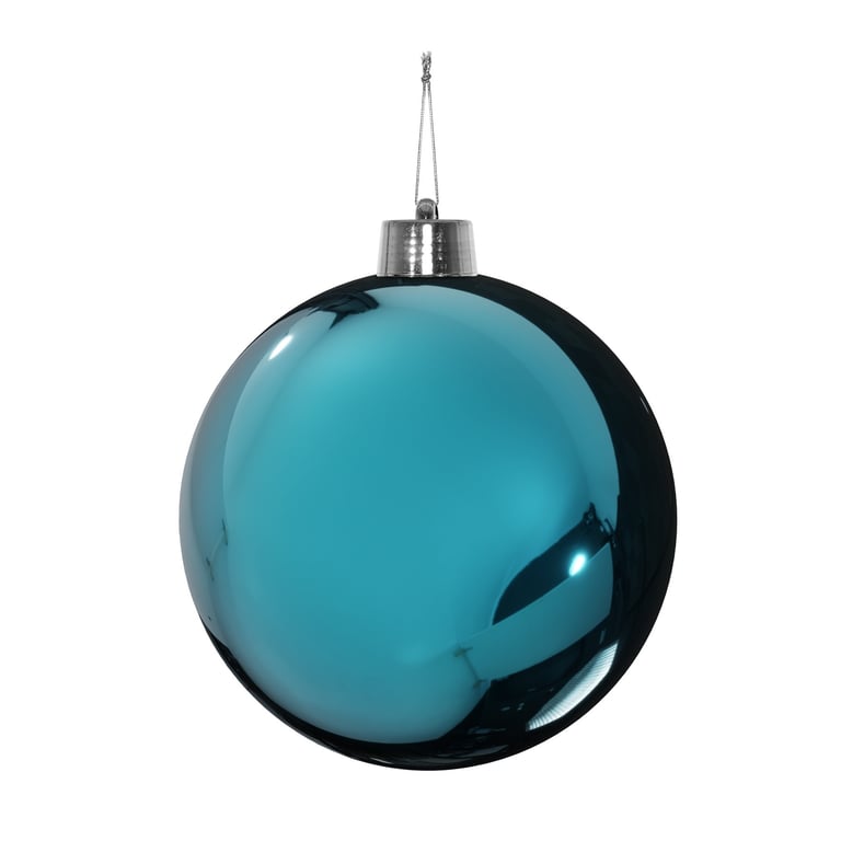 Turquoise Shatterproof Shiny Bauble Decoration - 25cm Home Decor Garden Ornament
