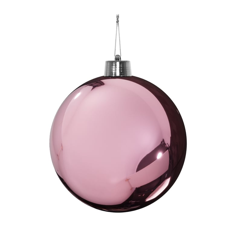 25cm Pink Shatterproof Shiny Bauble Decoration Home Ornament