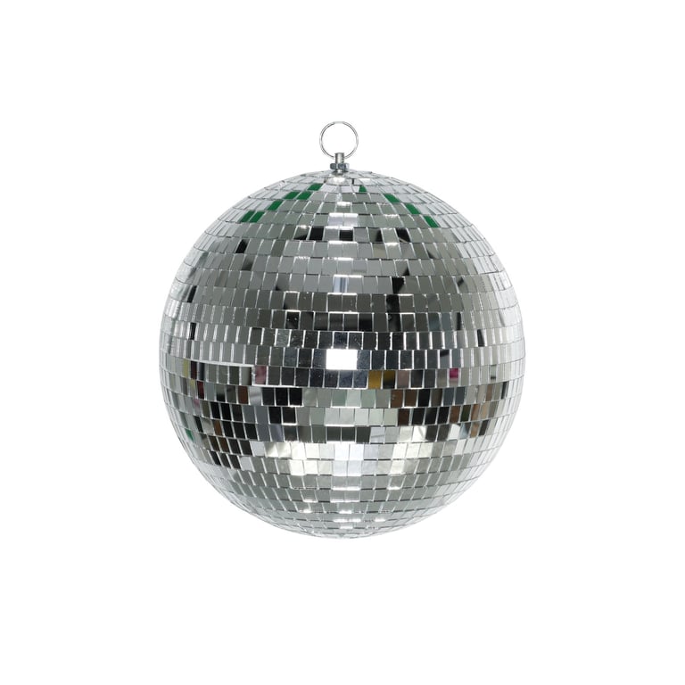 Silver 25cm Disco Ball Home Decor Ornament - Party Decoration Bauble