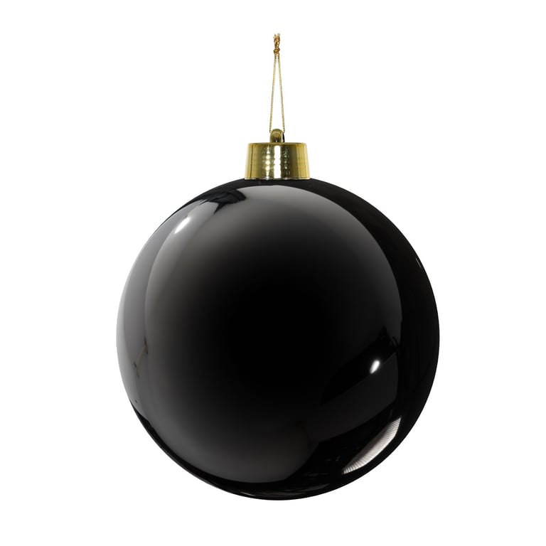 Black Shatterproof 25cm Glass Ornament - Durable Home Decor Bauble