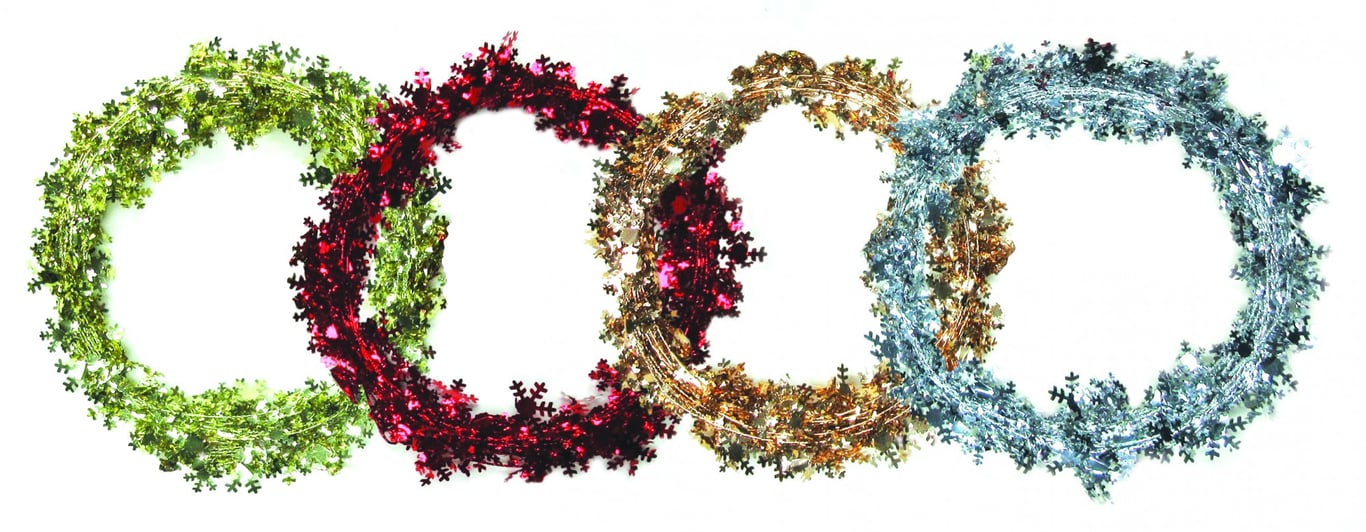 Assorted Snowflake Foil Garland - Winter Festival Home Decor Accents
