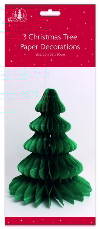 Honeycomb Christmas Tree Decorations Set of 3 - Elegant Holiday Home Decor Ornaments