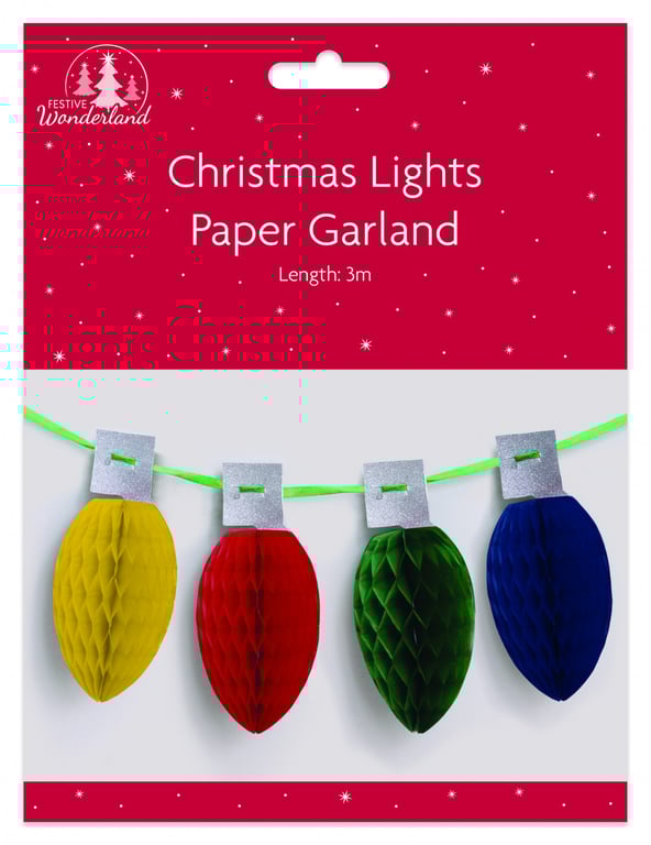 Honeycomb Christmas Lights Garland - Festive Home Decor String Lighting for Holiday Season