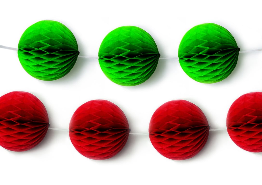 Christmas Honeycomb Paper Garlands - Festive Home Decor and Party Supplies