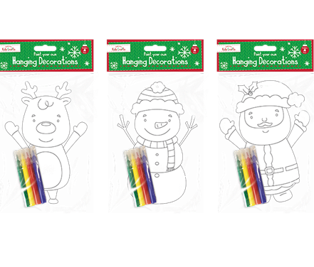 Colour Your Own Hanging Christmas Decorations - Assorted DIY Holiday Ornaments