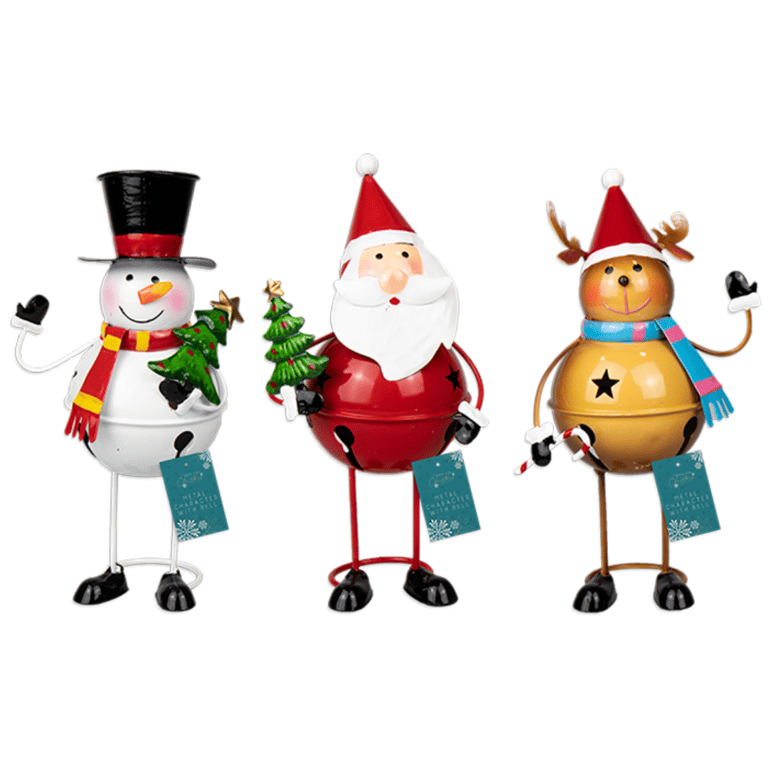 Christmas Metal Ornament with Bell - Assorted Holiday Decoration Accessory
