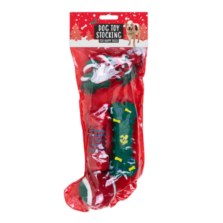 Christmas Dog Toy Stocking - Festive Pet Treat for Holiday Fun