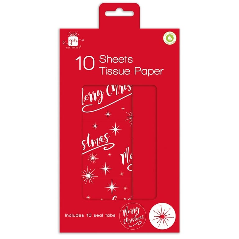 Christmas Tissue Paper - Festive Home Decorations Pack of 10