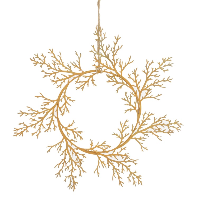Rustic Iron Branch Wreath - Elegant Home Decor Accent with Distressed Iron Design