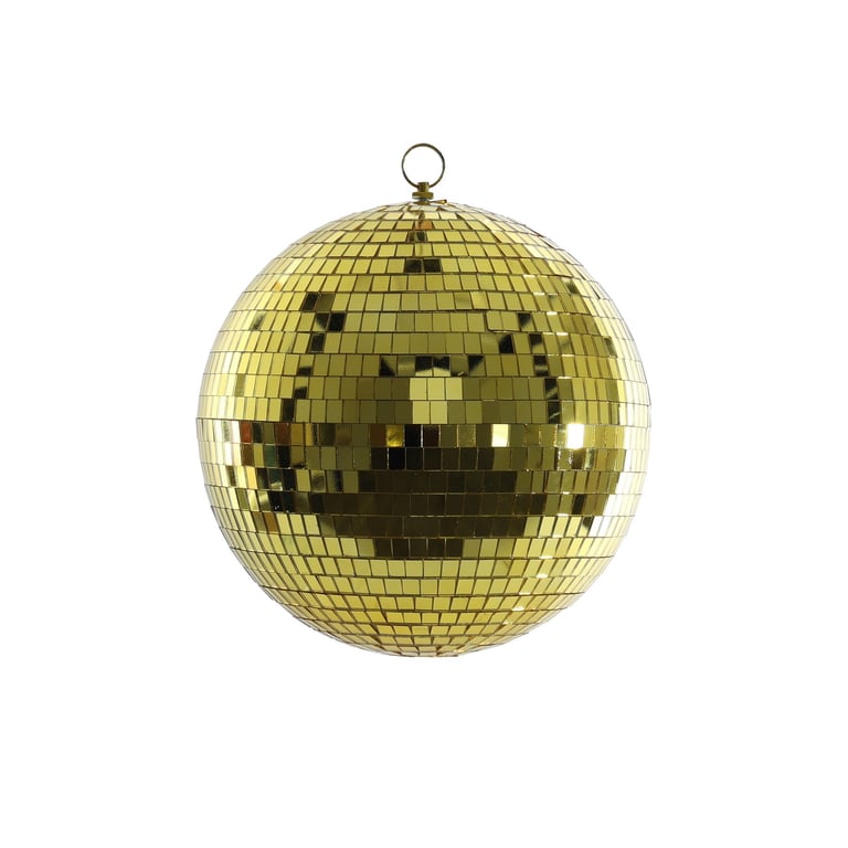 Large Gold Disco Ball Bauble - 25cm Home Decor Party Decoration Light Fixture