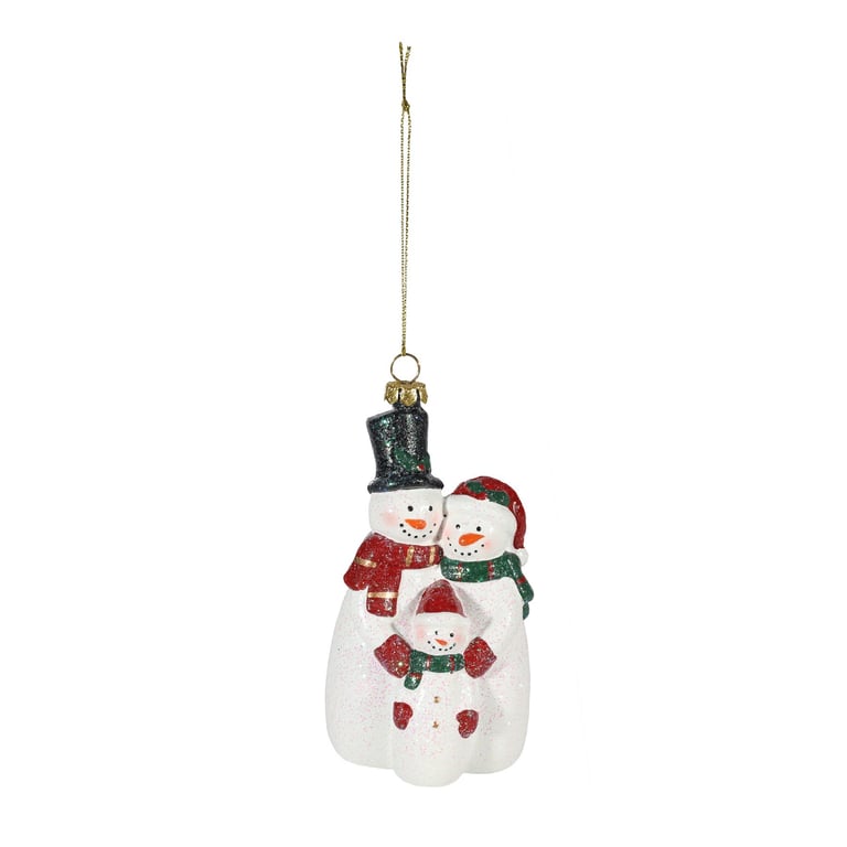 Snowman Family Hanging Decoration, 12cm Christmas Holiday Home Decor Ornament