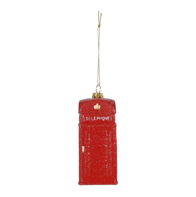 Vintage Telephone Box Hanging Decoration - 10.5cm Wall Decor Home Accessory