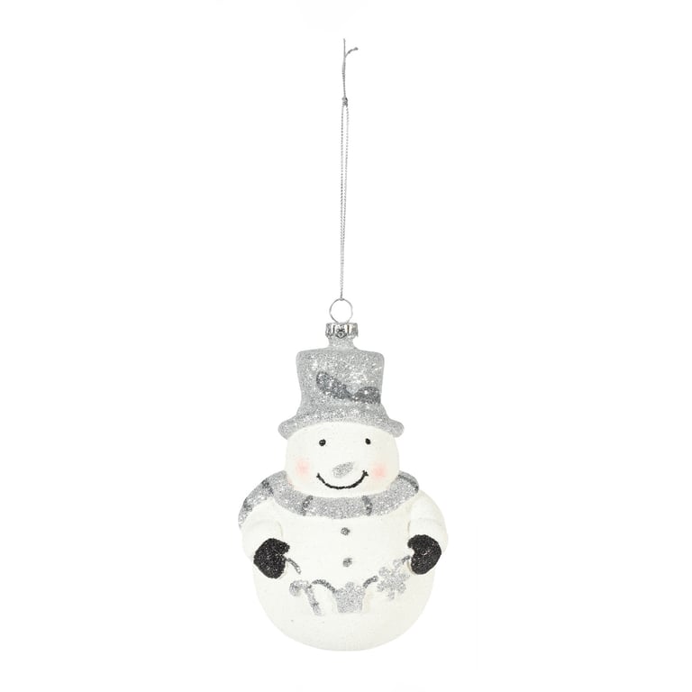 White Snowman Hanging Decoration - 14cm Christmas Home Decor Ornament
