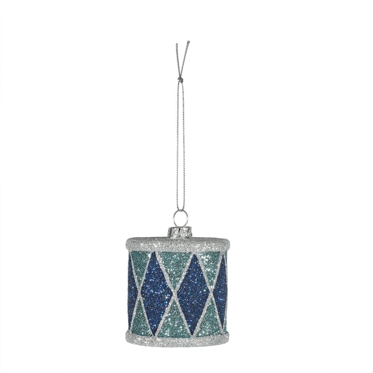 Blue Drum Wall Hanging Decoration - Handcrafted Home Decor Item (6cm)