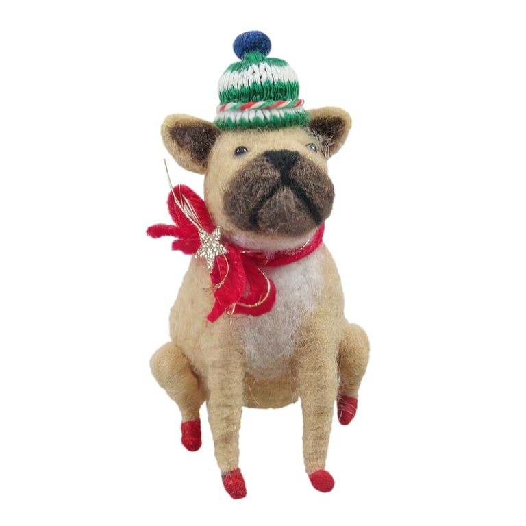 Felt Pug Hanging Decoration for Home and Kitchen Decor - Perfect Pet Lover Gift Wall Art