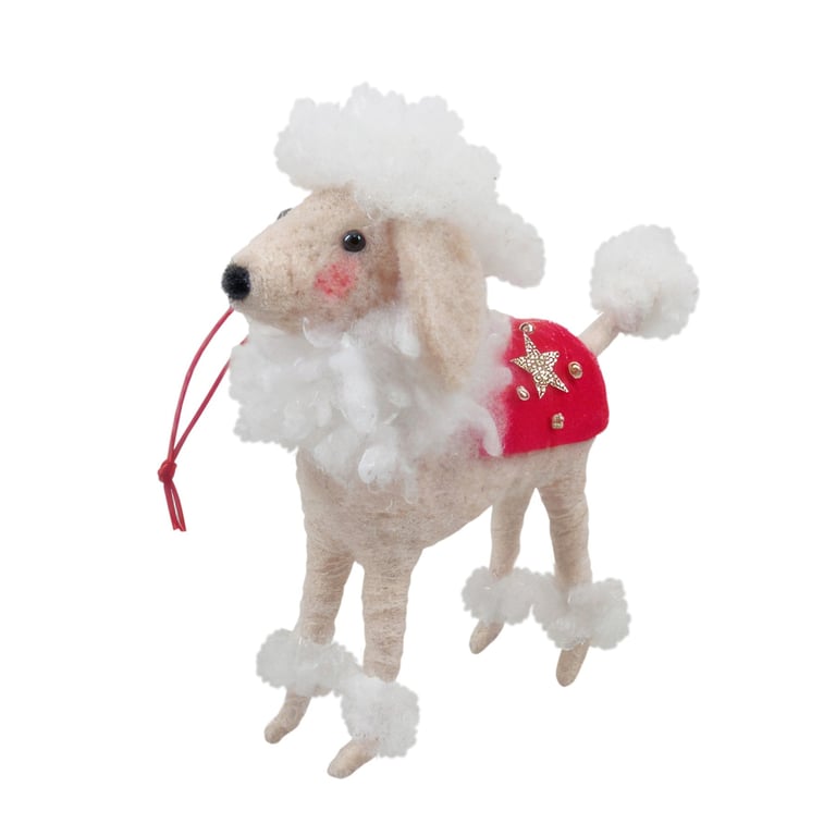 Felt Poodle Hanging Decoration - 12cm Wall Art Home Decor