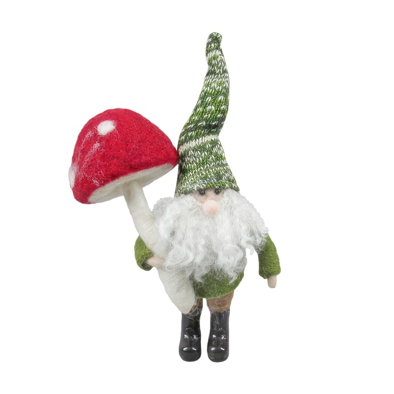 Felt Elf with Green Hat Hanging Decoration - Christmas Home Decor Felt Decoration