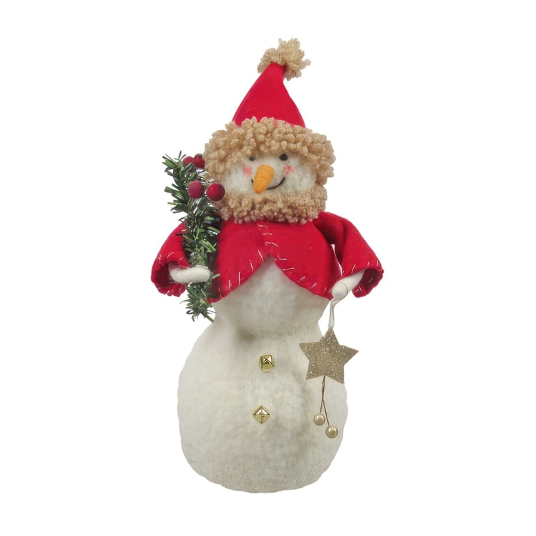 Felt Snowman in Santa Costume Hanging Decoration
