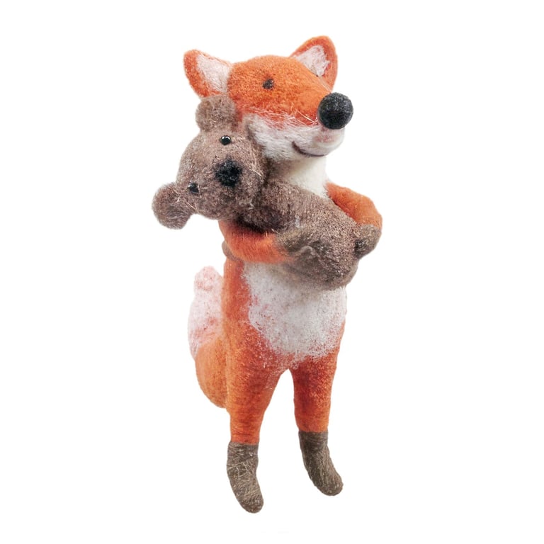 Felt Fox Hanging Decoration - Handmade Indoor Wall Ornament for Home Decor