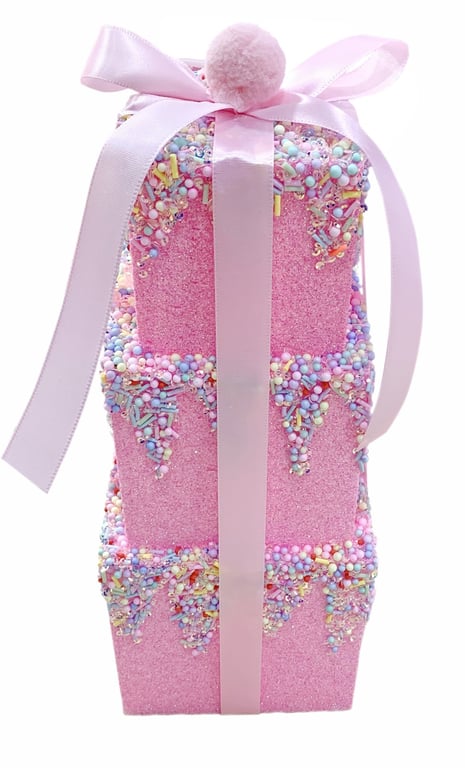 Pink Stacked Hanging Decoration - 30cm Home Gift Ornament