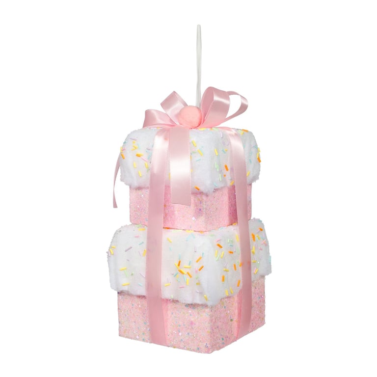Pink Stack of Presents Hanging Decoration - Festive Home Decor Gift Decoration