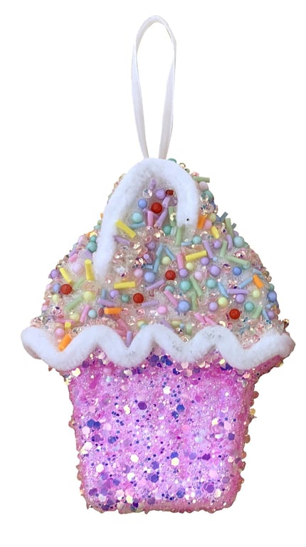 Flat Cupcake Hanging Decoration - 12.5cm Cake Display Stand Holder